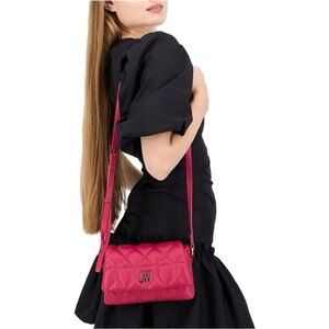 Jason Wu Diane Mini Quilted Crossbody Bag Fuchsia Vegan Leather NWT